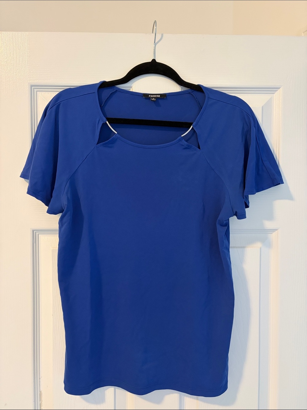 Premise Cobalt Blue Short Sleeve Cutout Tee